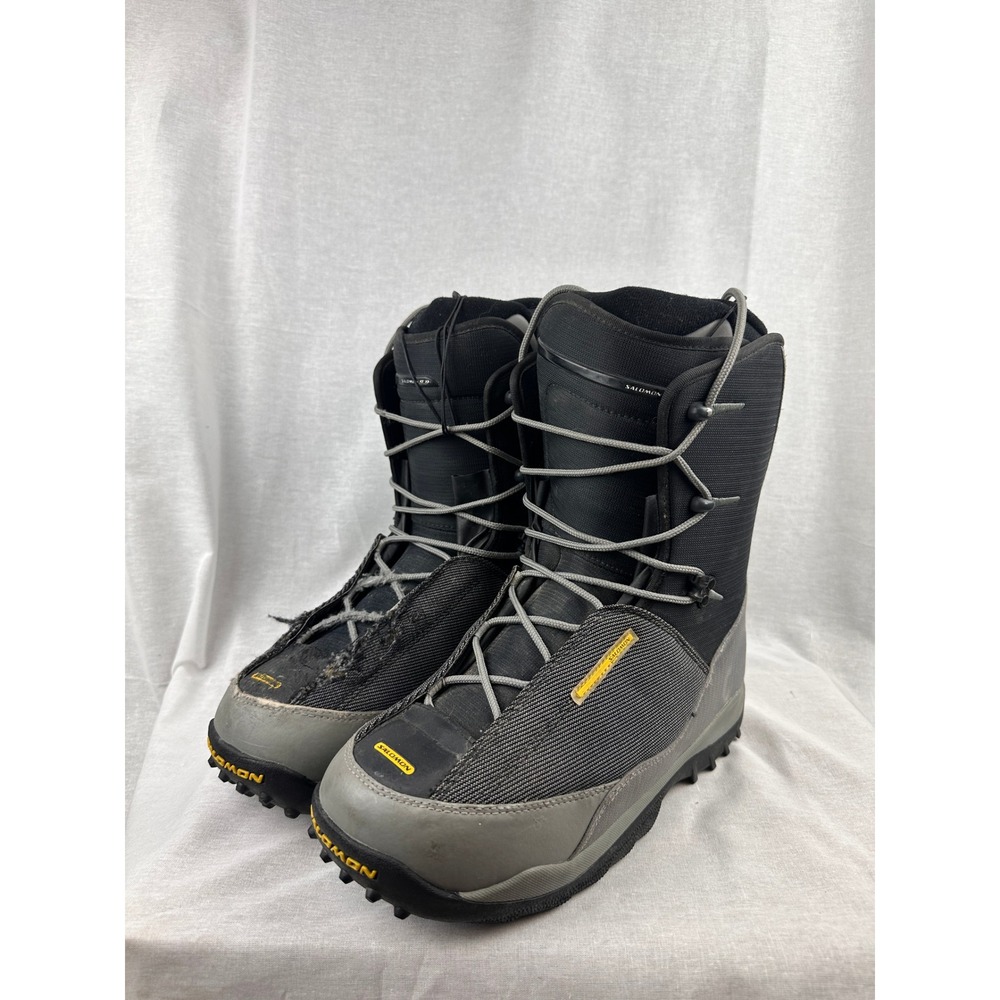 Salomon Thermicfit Snowboard Boots Mens 12 Grey Black Yellow SXYMXBXXO